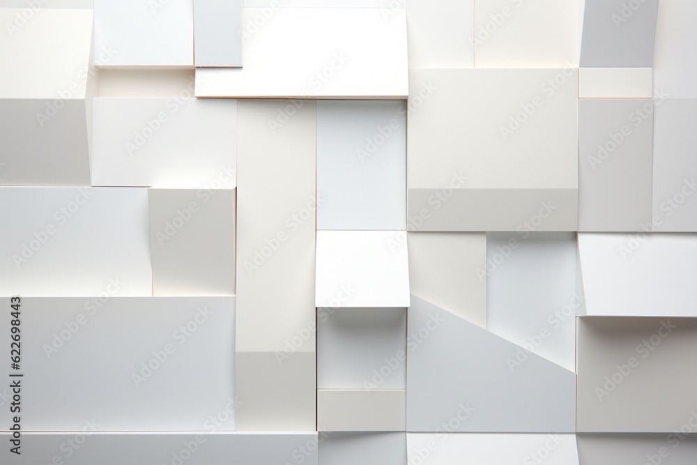 Minimalist Abstract Background of Geometric Shapes in Varying Shades of White Created with Generative AI Minimalist Abstract Background of Geometric Shapes in Varying Shades of White Created with Generative AI