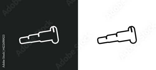 nautical monocular outline icon in white and black colors. nautical monocular flat vector icon from nautical collection for web, mobile apps and ui.