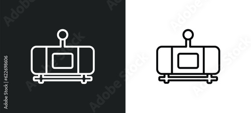 air tank outline icon in white and black colors. air tank flat vector icon from nautical collection for web, mobile apps and ui.
