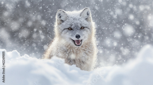 wolf in snow HD 8K wallpaper Stock Photographic Image © Ahmad