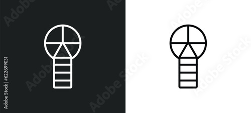 port and starboard outline icon in white and black colors. port and starboard flat vector icon from nautical collection for web, mobile apps ui.