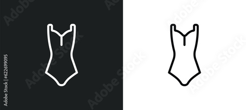 swimsuit outline icon in white and black colors. swimsuit flat vector icon from nautical collection for web, mobile apps and ui.