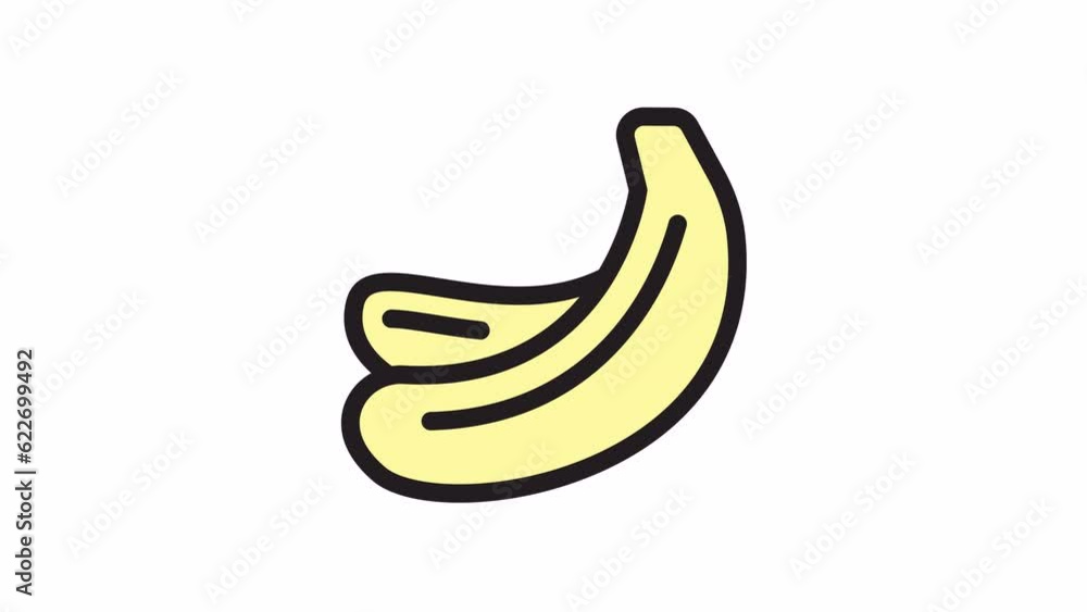 Banana, Fruits animated icon on transparent background.
Banana, Fruits animated icon on transparent background.