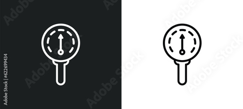 barometer outline icon in white and black colors. barometer flat vector icon from nautical collection for web, mobile apps and ui. photo