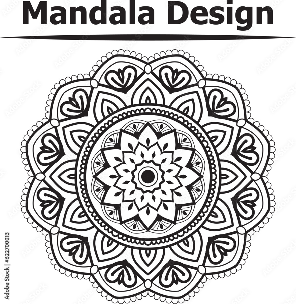 
Gradient color hand drawn mandala design 