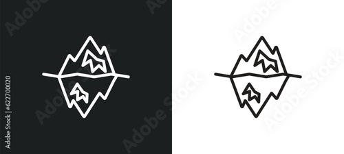 iceberg outline icon in white and black colors. iceberg flat vector icon from nature collection for web, mobile apps and ui.