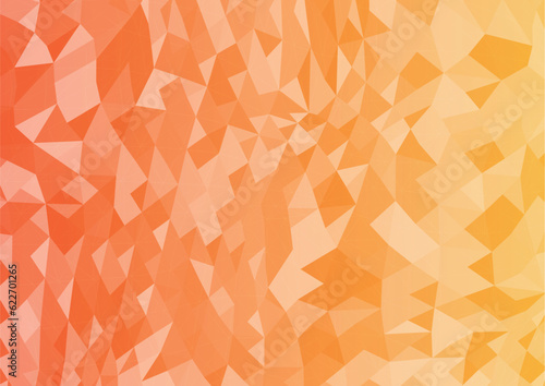 オレンジ色の幾何学的なシームレス背景　ポリゴンモザイク