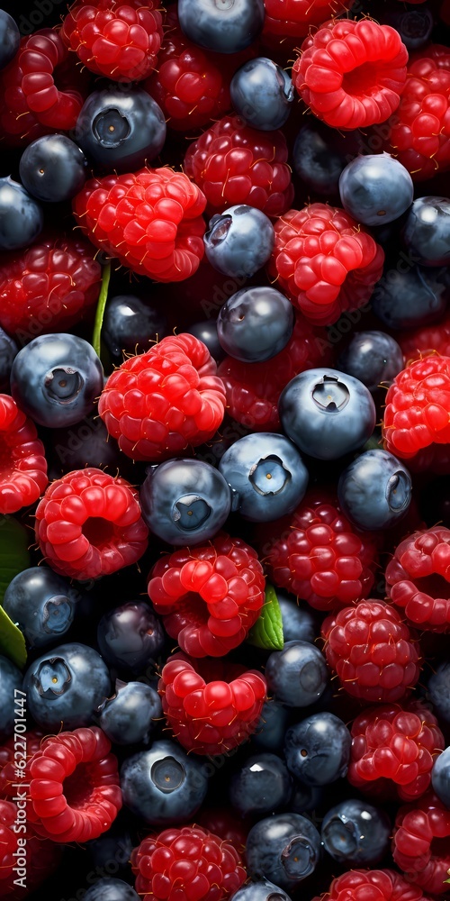 raspberry and blueberry, generated Ai raspberry and blueberry, generated Ai