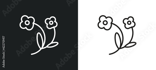 wallflower outline icon in white and black colors. wallflower flat vector icon from nature collection for web, mobile apps and ui.