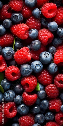 raspberry and blueberry  generated Ai