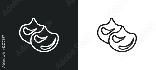 chestnut outline icon in white and black colors. chestnut flat vector icon from nature collection for web, mobile apps and ui.