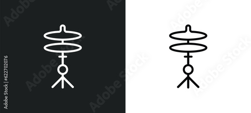 cymbals outline icon in white and black colors. cymbals flat vector icon from music collection for web, mobile apps and ui.