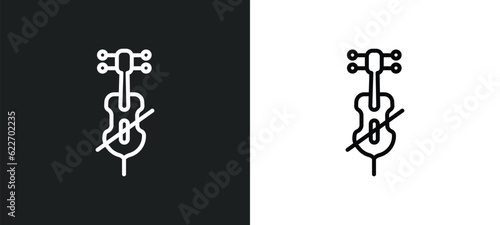 cello outline icon in white and black colors. cello flat vector icon from music collection for web, mobile apps and ui.