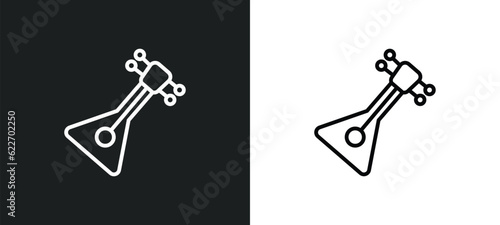 balalaika outline icon in white and black colors. balalaika flat vector icon from music collection for web, mobile apps and ui.