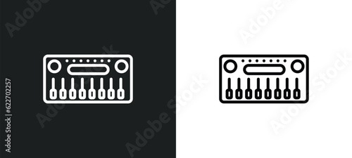 synthesizer outline icon in white and black colors. synthesizer flat vector icon from music collection for web, mobile apps and ui.