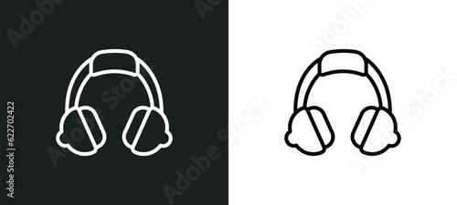 music player headphones outline icon in white and black colors. music player headphones flat vector icon from music and media collection for web, mobile apps and ui.