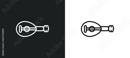 lute outline icon in white and black colors. lute flat vector icon from music collection for web, mobile apps and ui.