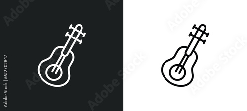 spanish outline icon in white and black colors. spanish flat vector icon from music collection for web, mobile apps and ui.