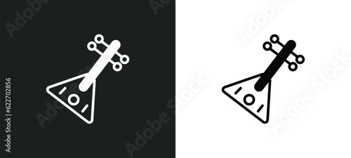 russian outline icon in white and black colors. russian flat vector icon from music collection for web, mobile apps and ui.