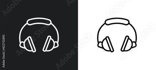 school headphones outline icon in white and black colors. school headphones flat vector icon from music collection for web  mobile apps and ui.