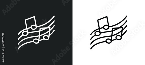 harmony outline icon in white and black colors. harmony flat vector icon from music collection for web, mobile apps and ui.