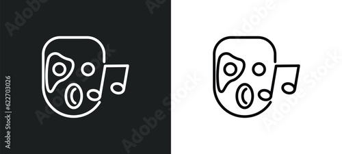 phantom outline icon in white and black colors. phantom flat vector icon from music collection for web, mobile apps and ui.