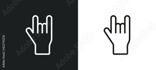 heavy metal outline icon in white and black colors. heavy metal flat vector icon from music collection for web, mobile apps and ui.