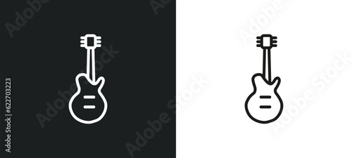 electric guitar outline icon in white and black colors. electric guitar flat vector icon from music collection for web, mobile apps and ui.