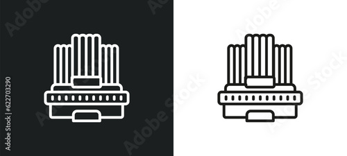 organ outline icon in white and black colors. organ flat vector icon from music collection for web, mobile apps and ui.