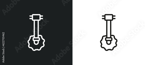 banjo outline icon in white and black colors. banjo flat vector icon from music collection for web, mobile apps and ui.