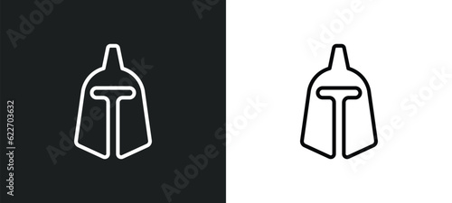 roman or greek helmet outline icon in white and black colors. roman or greek helmet flat vector icon from museum collection for web, mobile apps and ui.
