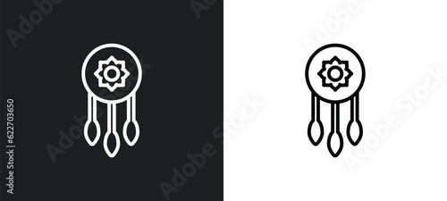 dreamcatcher outline icon in white and black colors. dreamcatcher flat vector icon from museum collection for web, mobile apps and ui.
