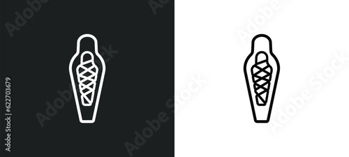 sarcophagus outline icon in white and black colors. sarcophagus flat vector icon from museum collection for web, mobile apps and ui.