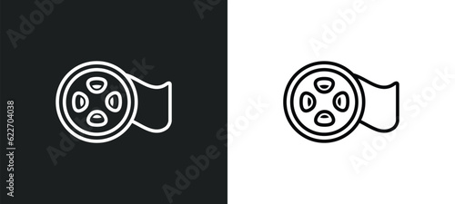 roll outline icon in white and black colors. roll flat vector icon from multimedia collection for web, mobile apps and ui.