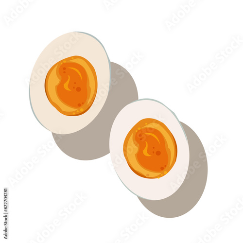 Boiled egg sliced vector isolated flat design
