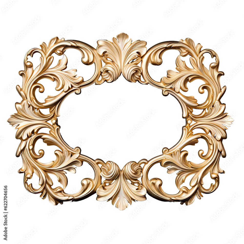 Golden picture frame with floral motifs. A stunning example of baroque craftsmanship 5