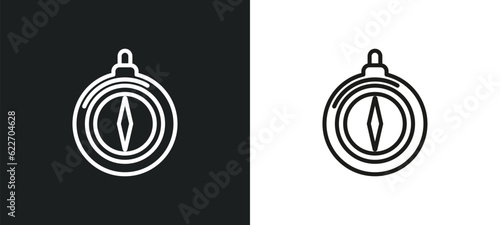 compass pointing north outline icon in white and black colors. compass pointing north flat vector icon from miscellaneous collection for web, mobile apps and ui.