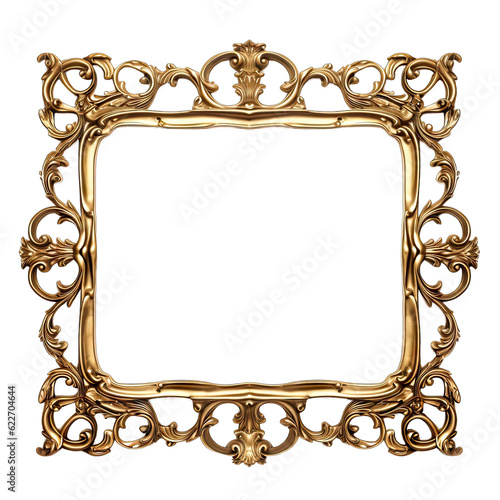 Golden picture frame with floral motifs. A stunning example of baroque craftsmanship 6