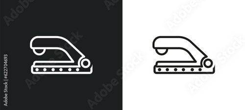 stapler remover outline icon in white and black colors. stapler remover flat vector icon from miscellaneous collection for web, mobile apps and ui.