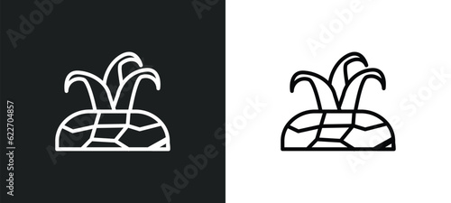 plant on drought outline icon in white and black colors. plant on drought flat vector icon from meteorology collection for web, mobile apps and ui.