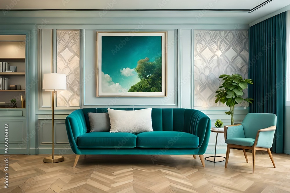 Fototapeta premium modern living room Generated AI