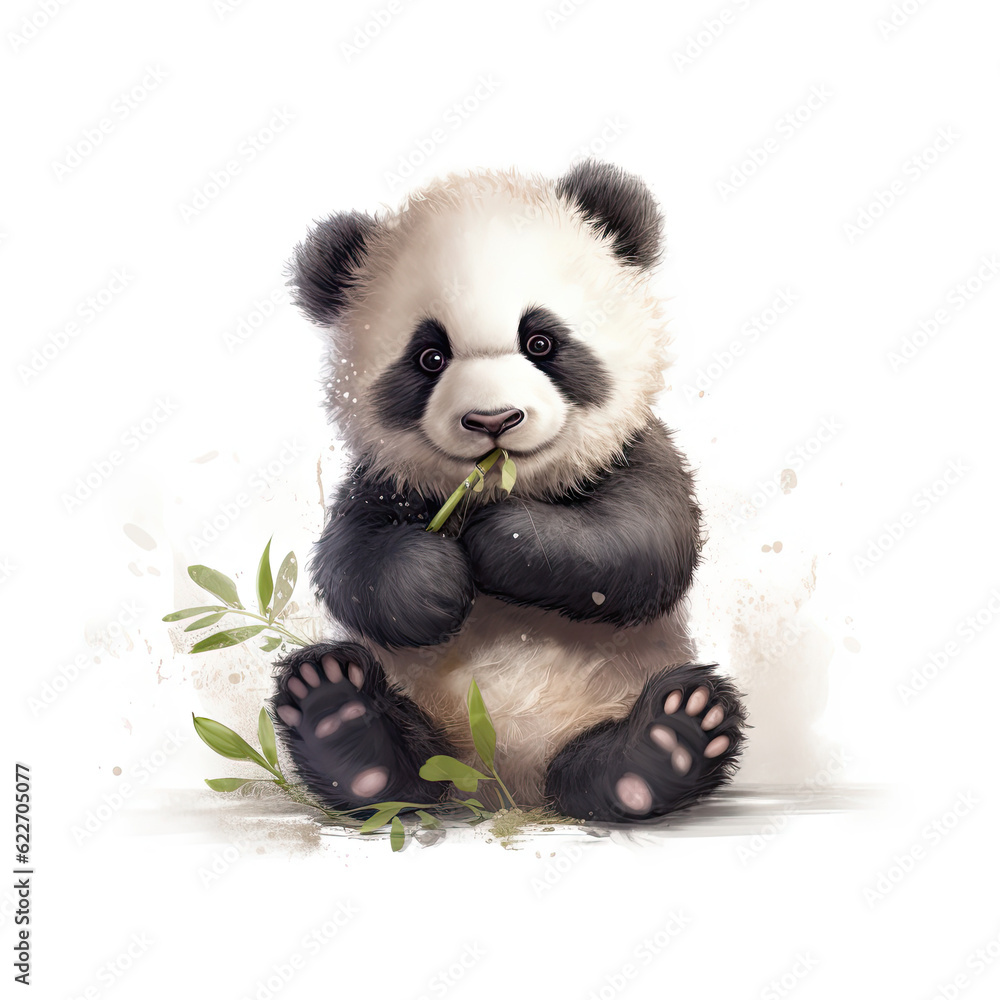 Fototapeta premium Mała panda, Ilustracja, wygenerowane przez AI
