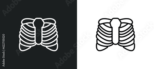 sternum outline icon in white and black colors. sternum flat vector icon from medical collection for web, mobile apps and ui.