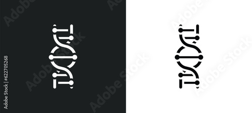 medical chain of dna outline icon in white and black colors. medical chain of dna flat vector icon from medical collection for web, mobile apps and ui.