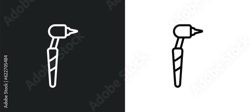otoscope outline icon in white and black colors. otoscope flat vector icon from medical collection for web, mobile apps and ui.