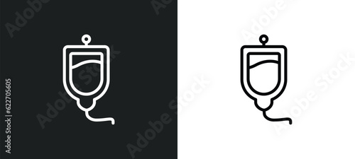 iv outline icon in white and black colors. iv flat vector icon from medical collection for web, mobile apps and ui.