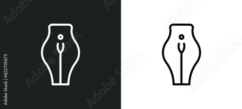 woman intimate body part outline icon in white and black colors. woman intimate body part flat vector icon from medical collection for web  mobile apps and ui.