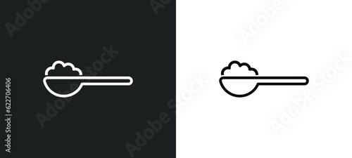 full spoon outline icon in white and black colors. full spoon flat vector icon from measurement collection for web, mobile apps and ui.
