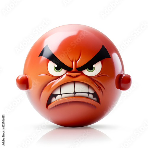 Obraz na płótnie Angry red spherical cartoon character w salonie