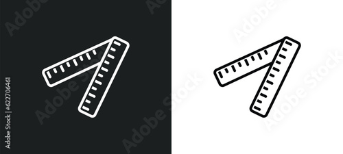 carpenter ruler outline icon in white and black colors. carpenter ruler flat vector icon from measurement collection for web, mobile apps and ui.